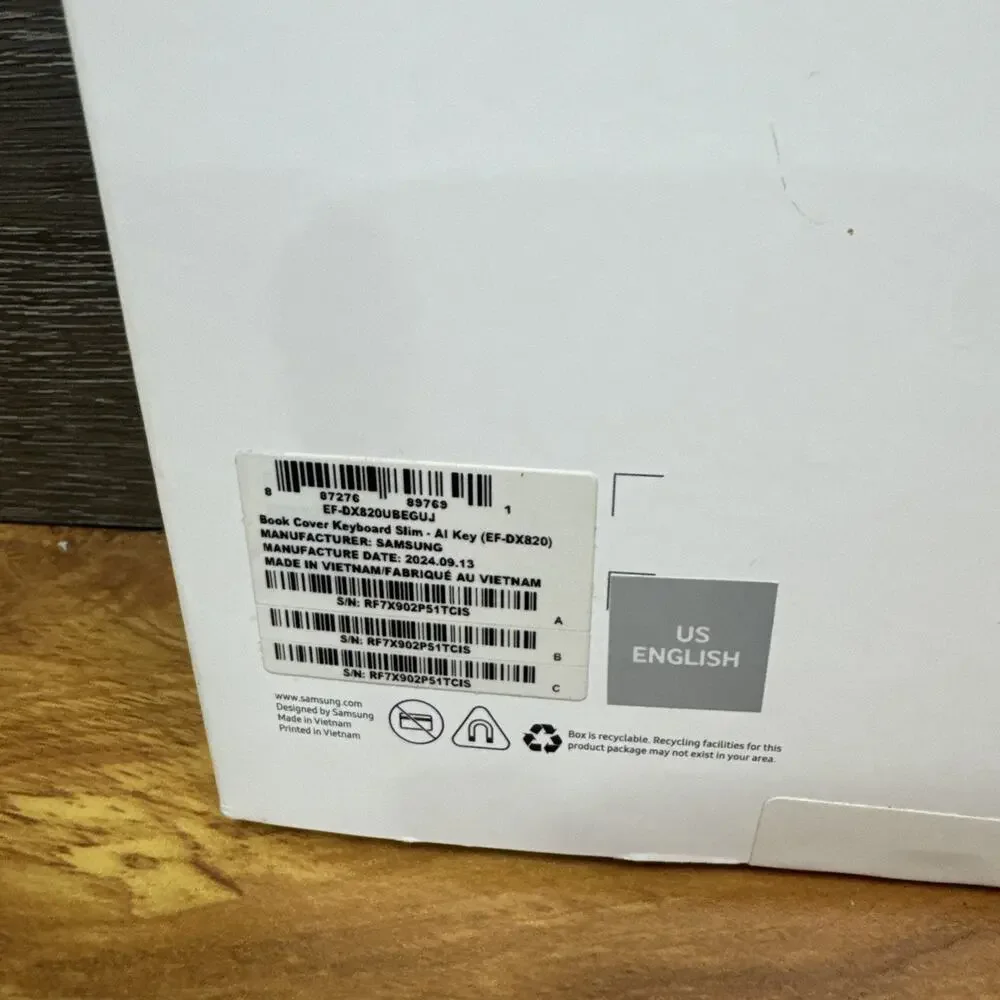 Samsung Book Cover Keyboard Slim AI Key - EF-DX820 - S10+ S9+ S9FE+ *NEW SEALED